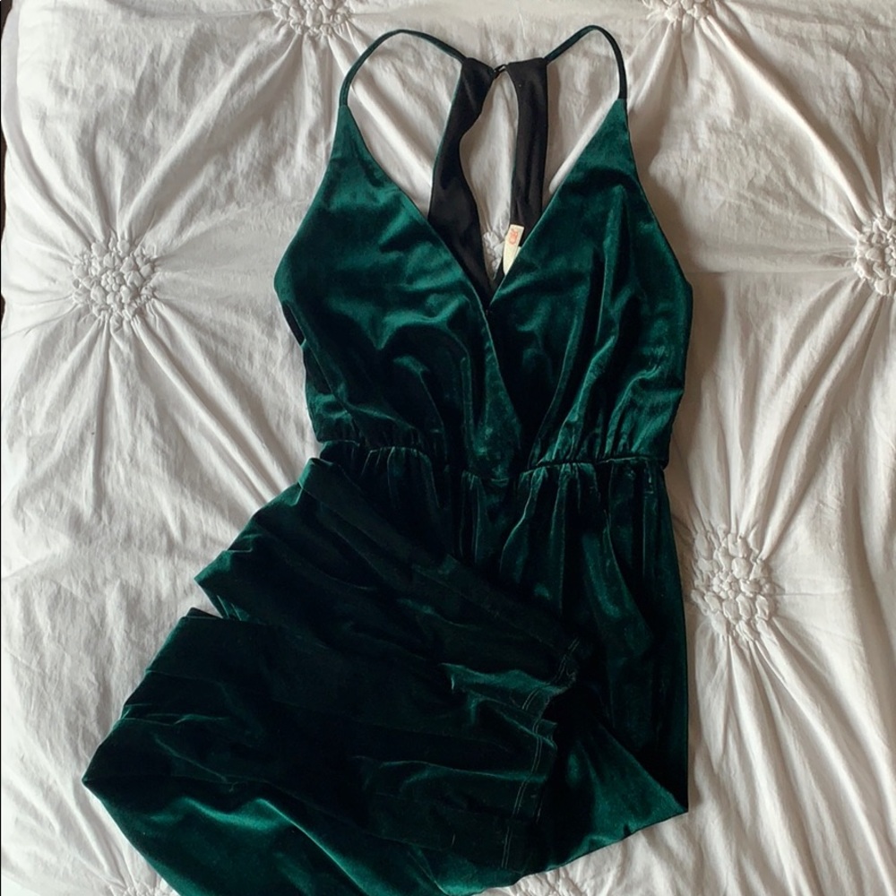 Gianni Bini Emerald Velvet Jumpsuit